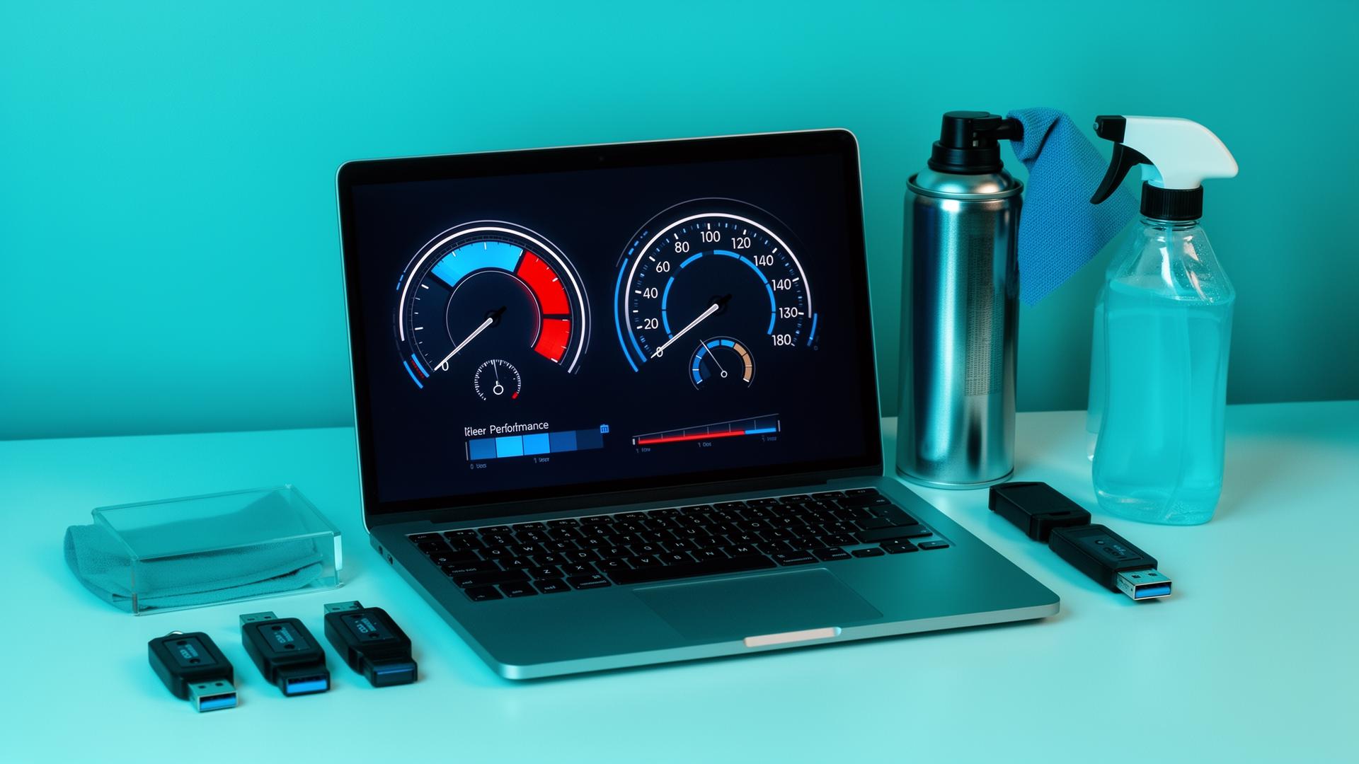 Computer tune-up and optimization tools with performance gauges and system maintenance software
